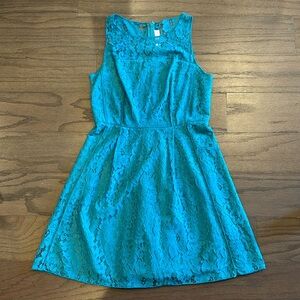 NWOT LOFT Petite Teal Lace Dress - Size 2P